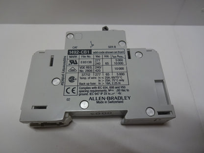 ALLEN BRADLEY 1492-CB1-G010 / G 010 / 1A 1P CIRCUIT BREAKER SERIES B