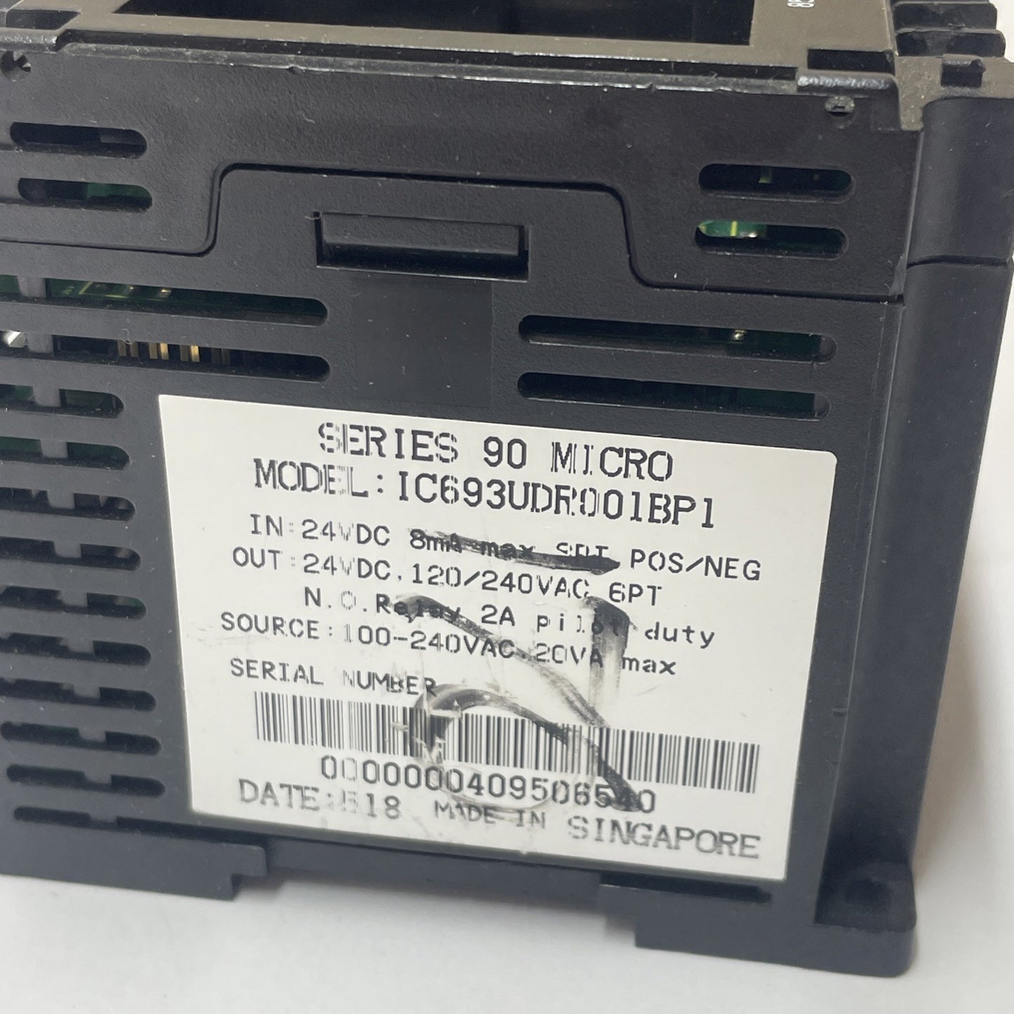 GE FANUC Series 90 Micro IC693UDR001BP1 PLC Module 24VDC Relay CPU