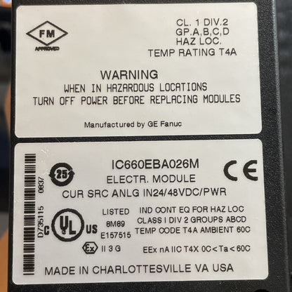 GE Fanuc IC660BBA026 Genius Analog Input IC660EBA026M + IC660TBA026K