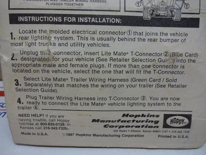 87-88 FULL SIZE BRONCO HOPPY 23045 / PLUG-IN TRAILER LIGHT T-CONNECTOR / NOS