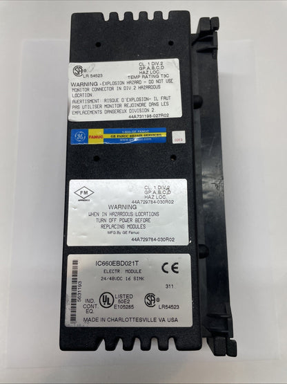 GE Fanuc IC660BBD021 Genius Sink I/O Module IC660EBD021T + IC660TSD021B 24/48VDC