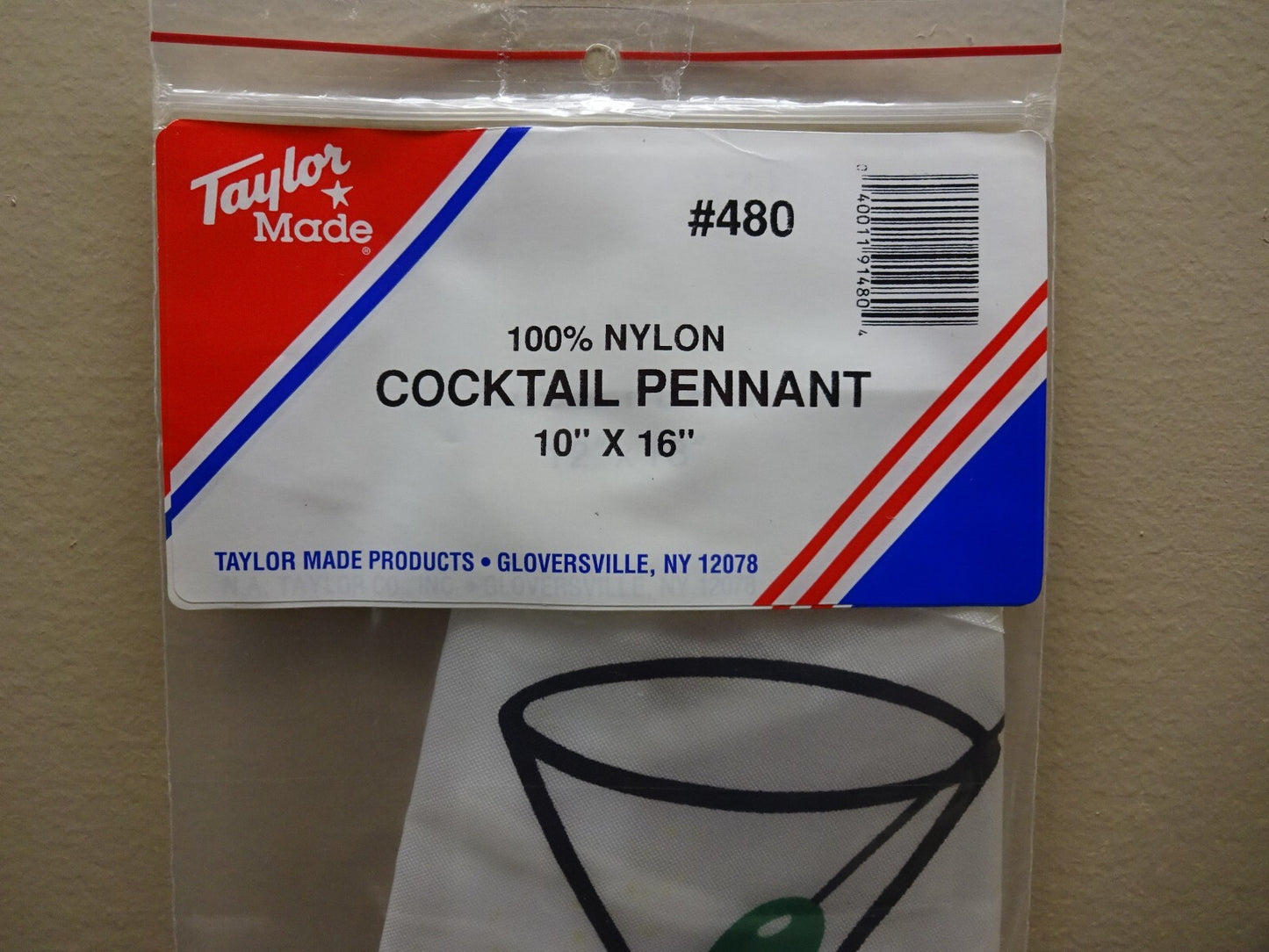 TAYLOR MADE #480 MARTINI COCKTAIL PENNANT 10" X 16" NYLON MARINE BOAT FLAG / NEW
