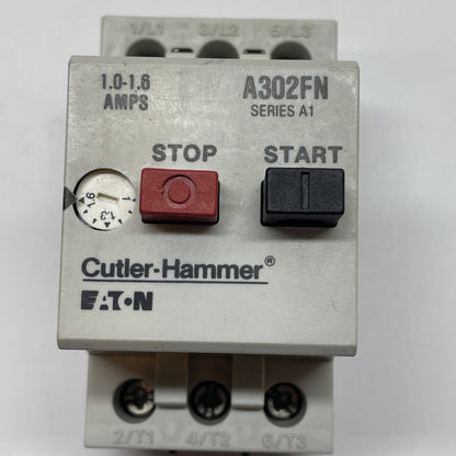 Cutler Hammer A302FN Manual Motor Starter Protector 1.0-1.6A 3-Pole