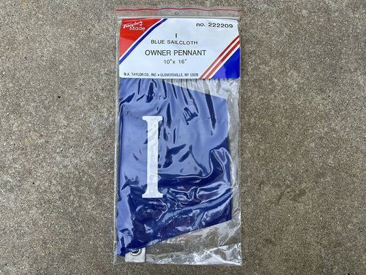 TAYLOR MADE 222209 I OWNER PENNANT 10" X 16" BLUE SAILCLOTH MARINE FLAG / NEW