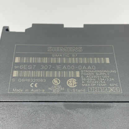 Siemens 6ES7 307‑1EA00‑0AA0 Power Supply PS307 24VDC 5A PLC Module