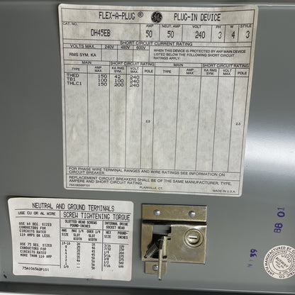 GE DH45EB Bus Plug 50A 240V  TEB132050