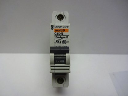 MERLIN GERIN 17406 MULTI 9 C60N 15A TYPE B 1 POLE 15 AMP CIRCUIT BREAKER