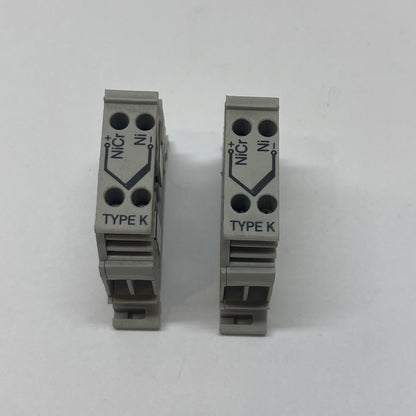 (LOT FO 2) Allen Bradley 1492-WTC3E, TYPE K Two Pole Thermocouple Block
