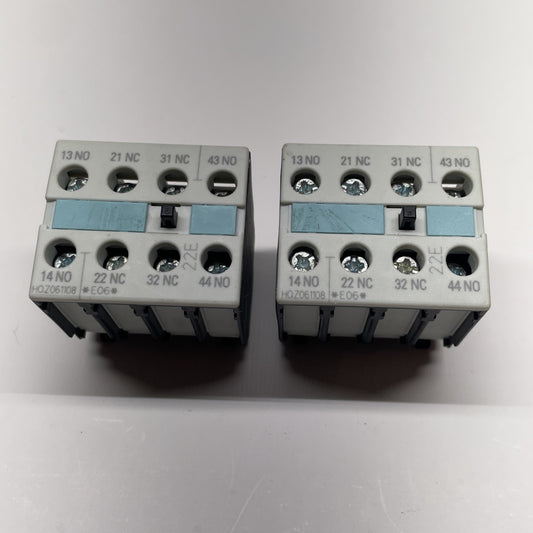 (LOT OF 2) 3RH1921-1HA22 Siemens Sirius Auxiliary Contact Block 2NO+2NC