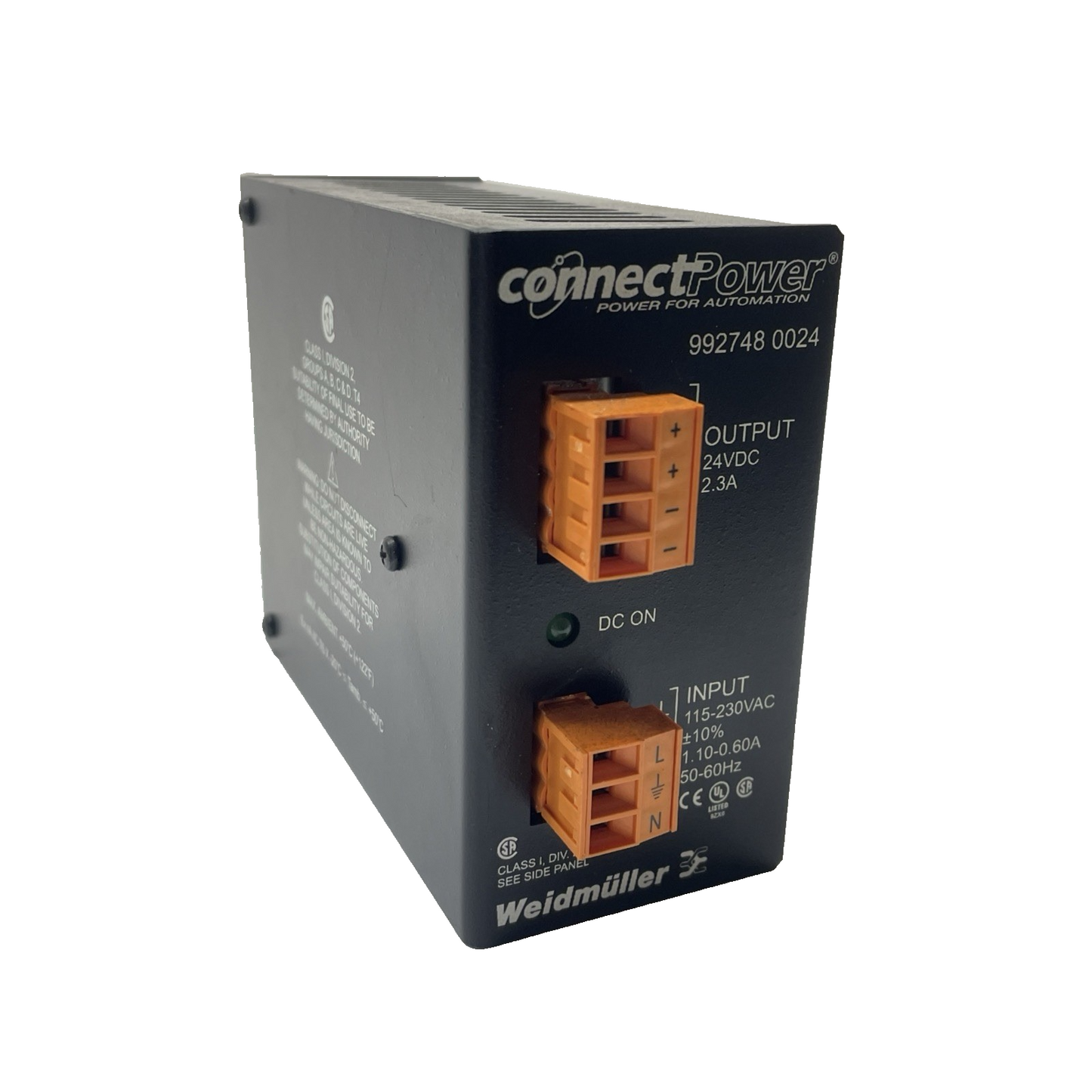 Weidmuller 992748 0024 Power Supply 24VDC 2.3A 115‑230VAC