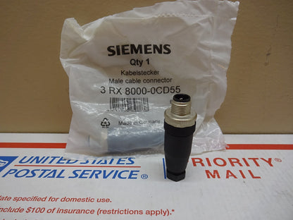 SIEMENS 3 RX 8000-0CD55 / 3RX80000CD55 MALE CABLE CONNECTOR SCREW TERMINAL 5 PIN