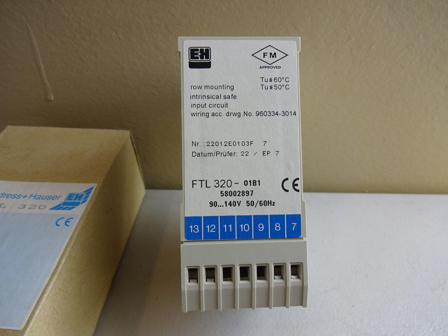 ENDRESS & HAUSER FTL320-01B1 / FTL 320 01B1 RELAY 90-140V 50/60HZ / NEW WITH BOX