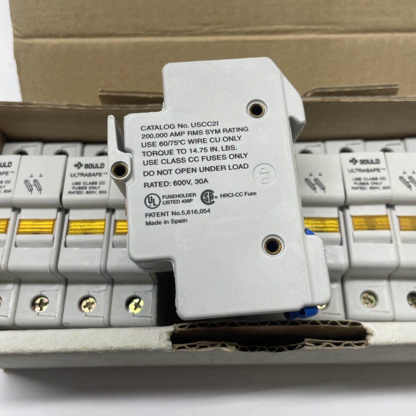 (LOT OF 6) USCC21 Gould Ultrasafe Class CC Fuse Holder 600 V 30 A 2-Pole