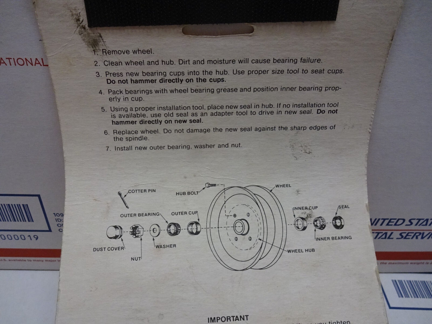 WILTON 280457 / RECREATIONAL TRAILER BEARING KIT / NEW