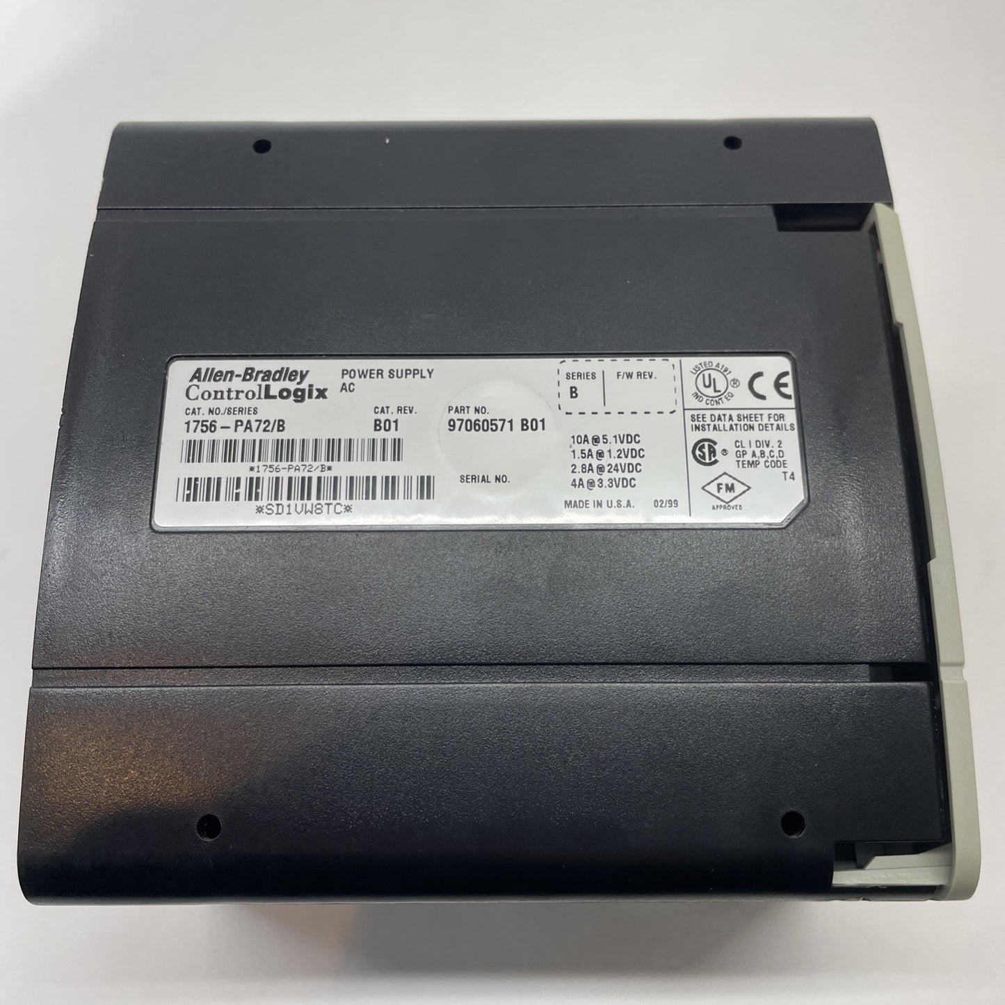 Allen-Bradley 1756-PA72/B ControlLogix AC Power Supply PLC Module