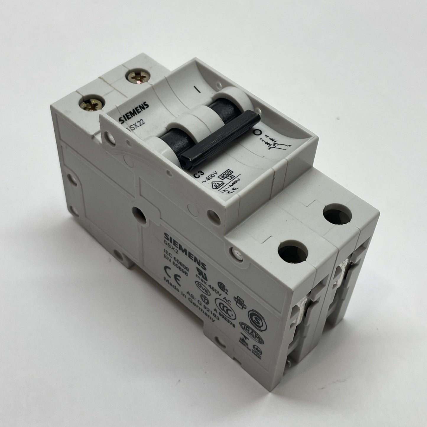 SIEMENS 5SX22 C3  CIRCUIT BREAKER 2POLE 400V, 440V UNMP