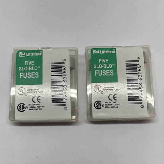 LOT OF 10 NEW Littelfuse Slo-Blo Fuses, 0313005.V
