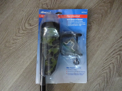 ATTWOOD 14274-6 / CAMO ALL-ROUND LIGHT 24" / 3 POSITION CLAMP ON BRACKET / NEW