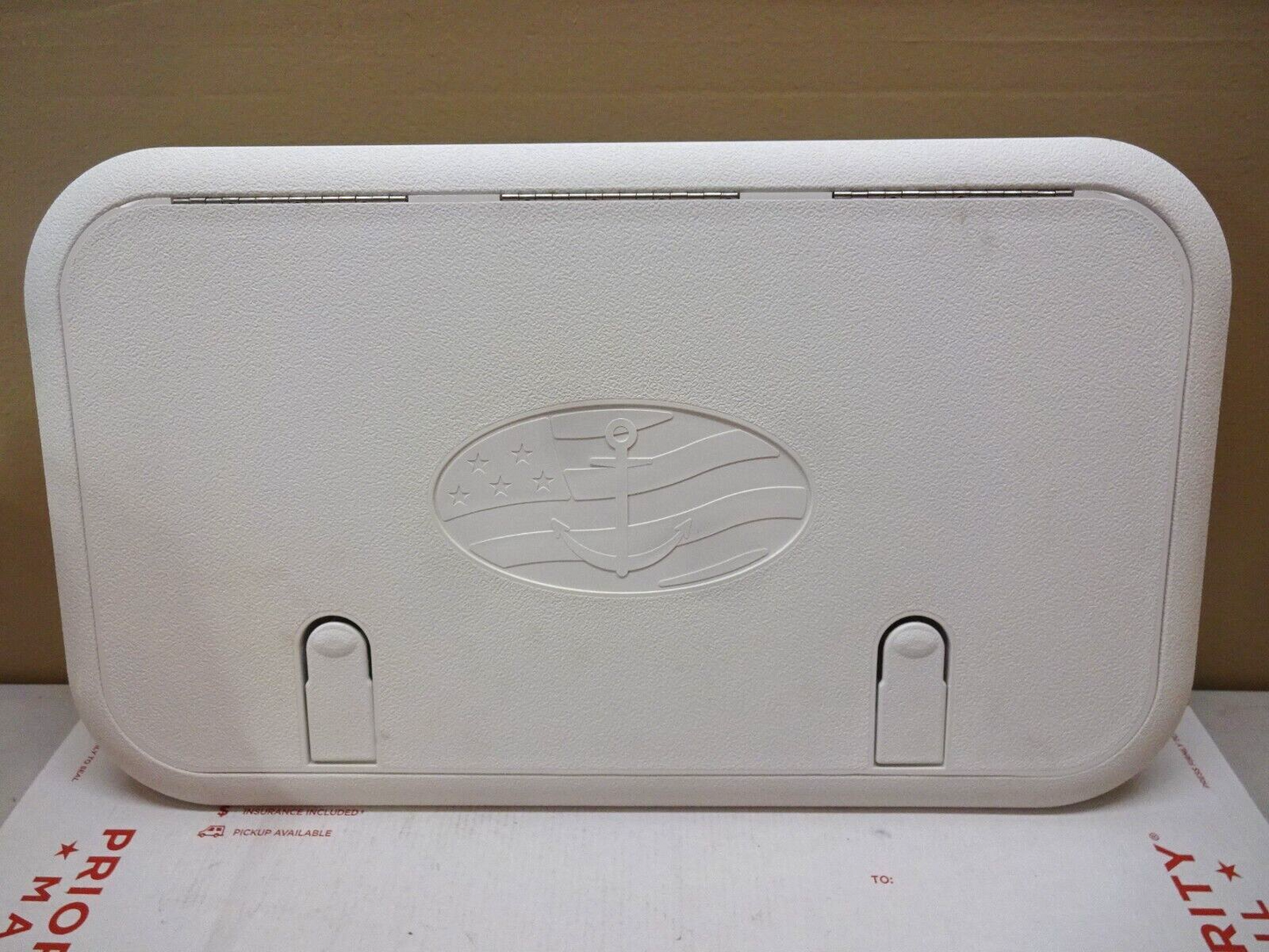 BECKSON INSPECTION HATCH 11" X 19" OD / 9" X 17" ID WHITE FLAG ANCHOR DESIGN NEW