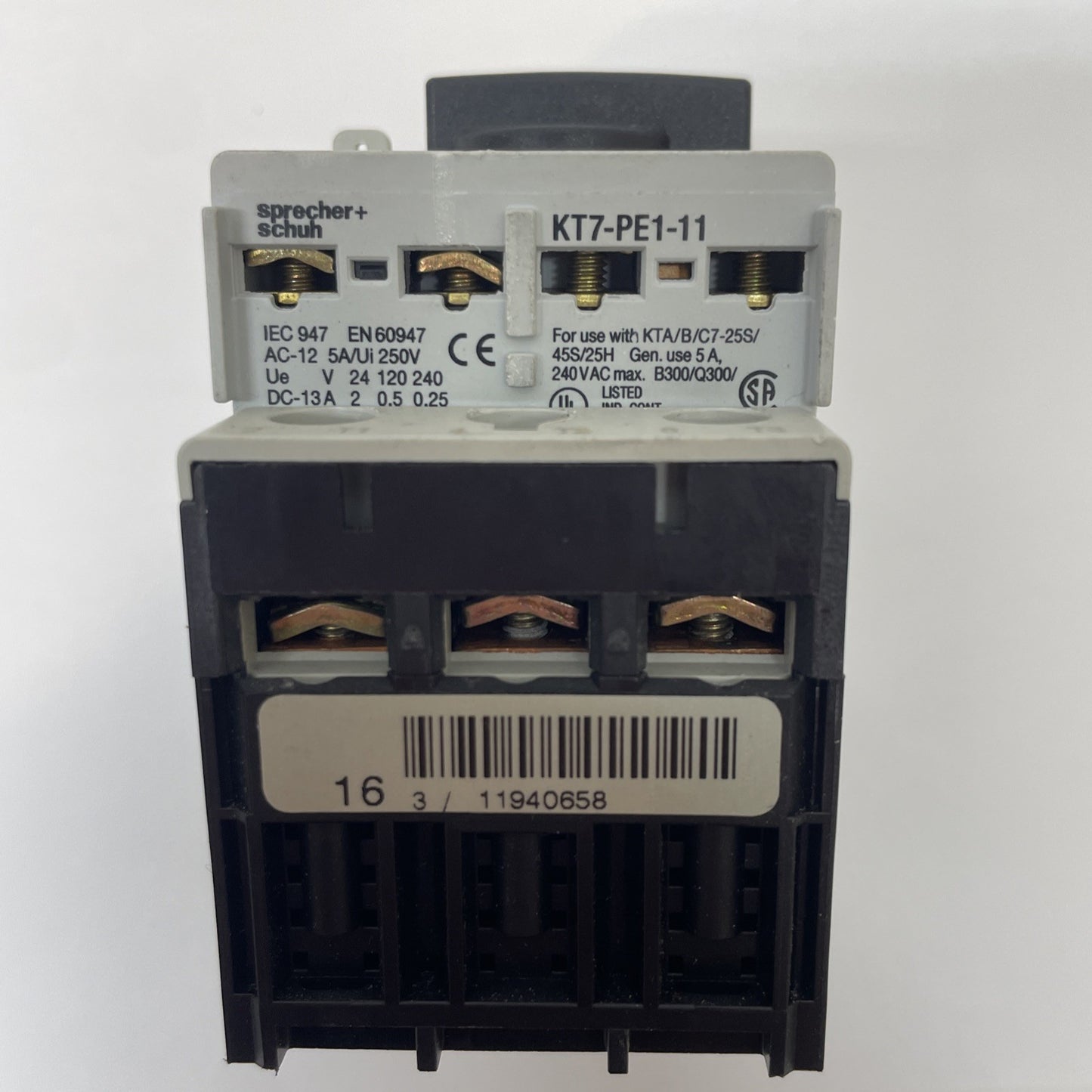 Sprecher+Schuh KTA7-25S-4.0A Motor Switch Control, 115-575VAC  2.5-4.0Amp