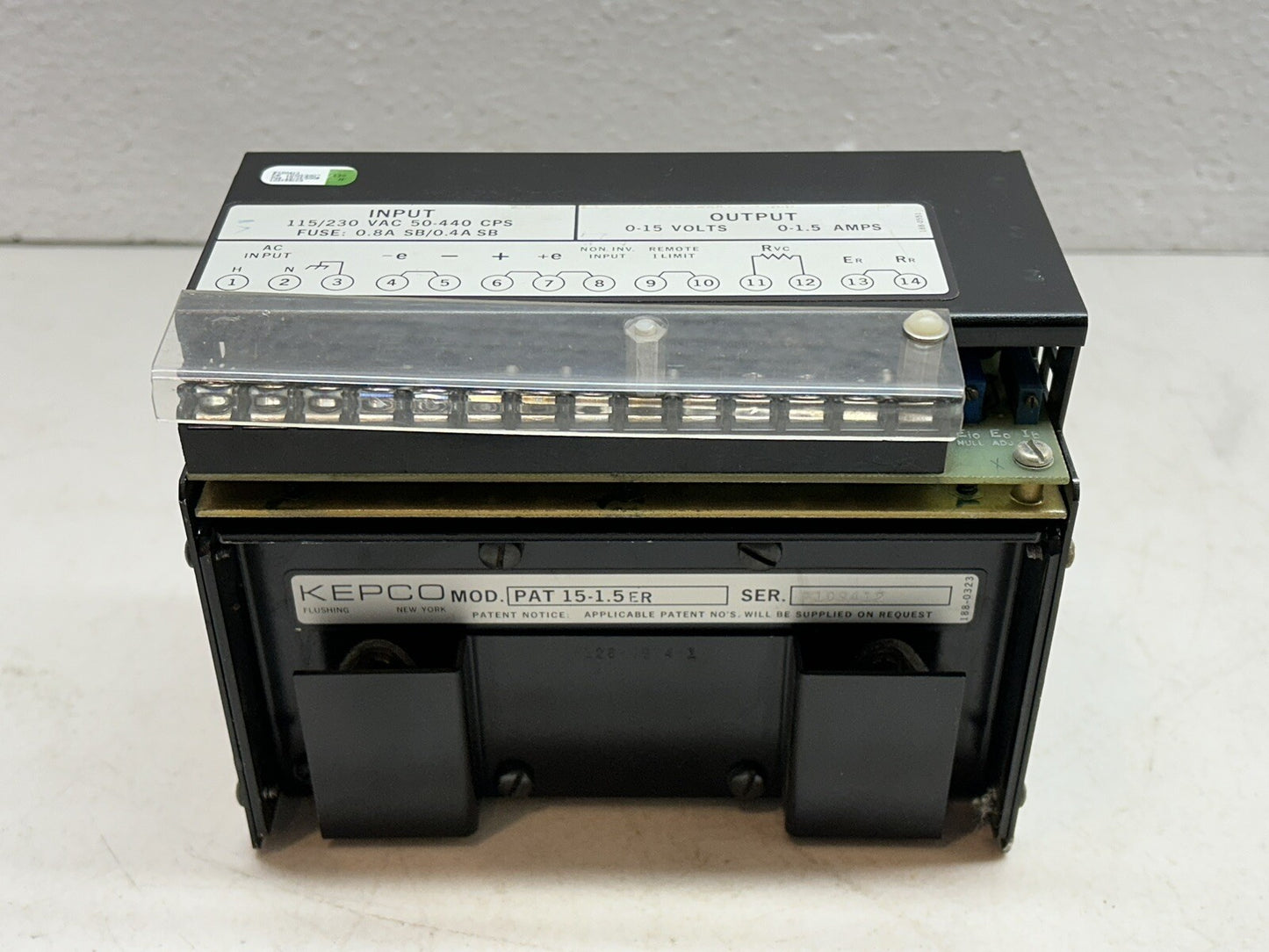 KEPCO PAT 15-1.5 ER / PAT15-1.5ER POWER SUPPLY 115/230VAC 0-15VOLTS 0-1.5AMP