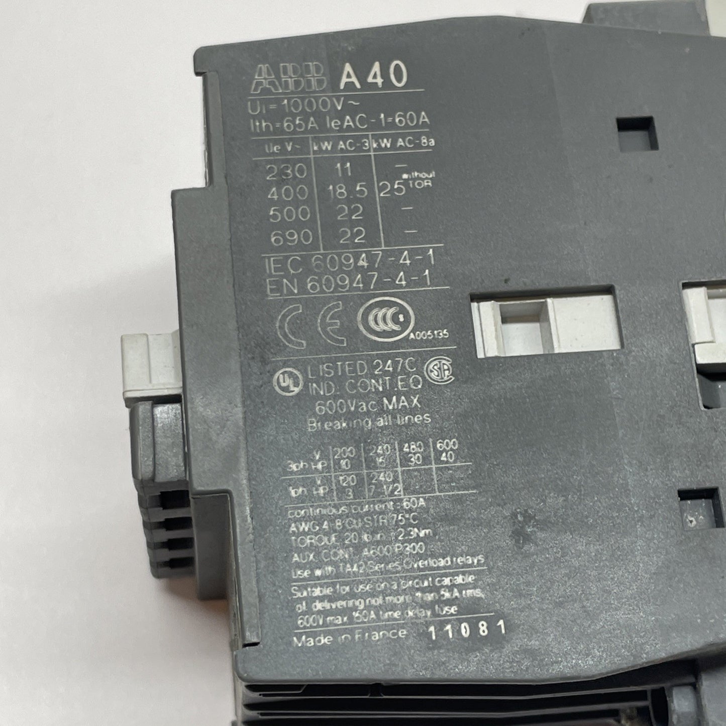 ABB A40-30-10 / A403010 AC Contactor (FREE SHIPPING