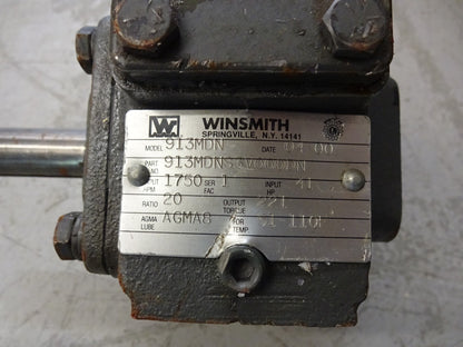WINSMITH 913MDN / 913MDNS3V000DN / RPM 1750 / HP 41 RATIO 20:1 OUTPUT 221 AGMA8