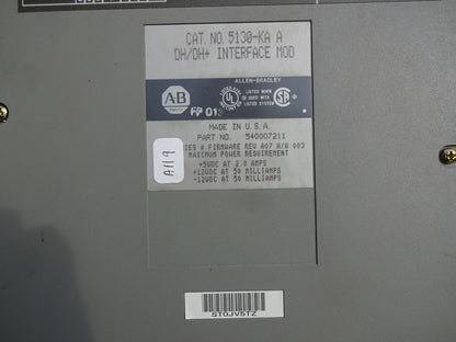 ALLEN BRADLEY 5130-KA / DH/DH+ INTERFACE MODULE SERIES A / 5130KA / 540007211