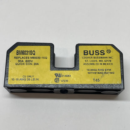 Cooper Bussman BM6031SQ Buss Fuse Block 30A 600V Fuse Holder 1 Pole 10*38mm