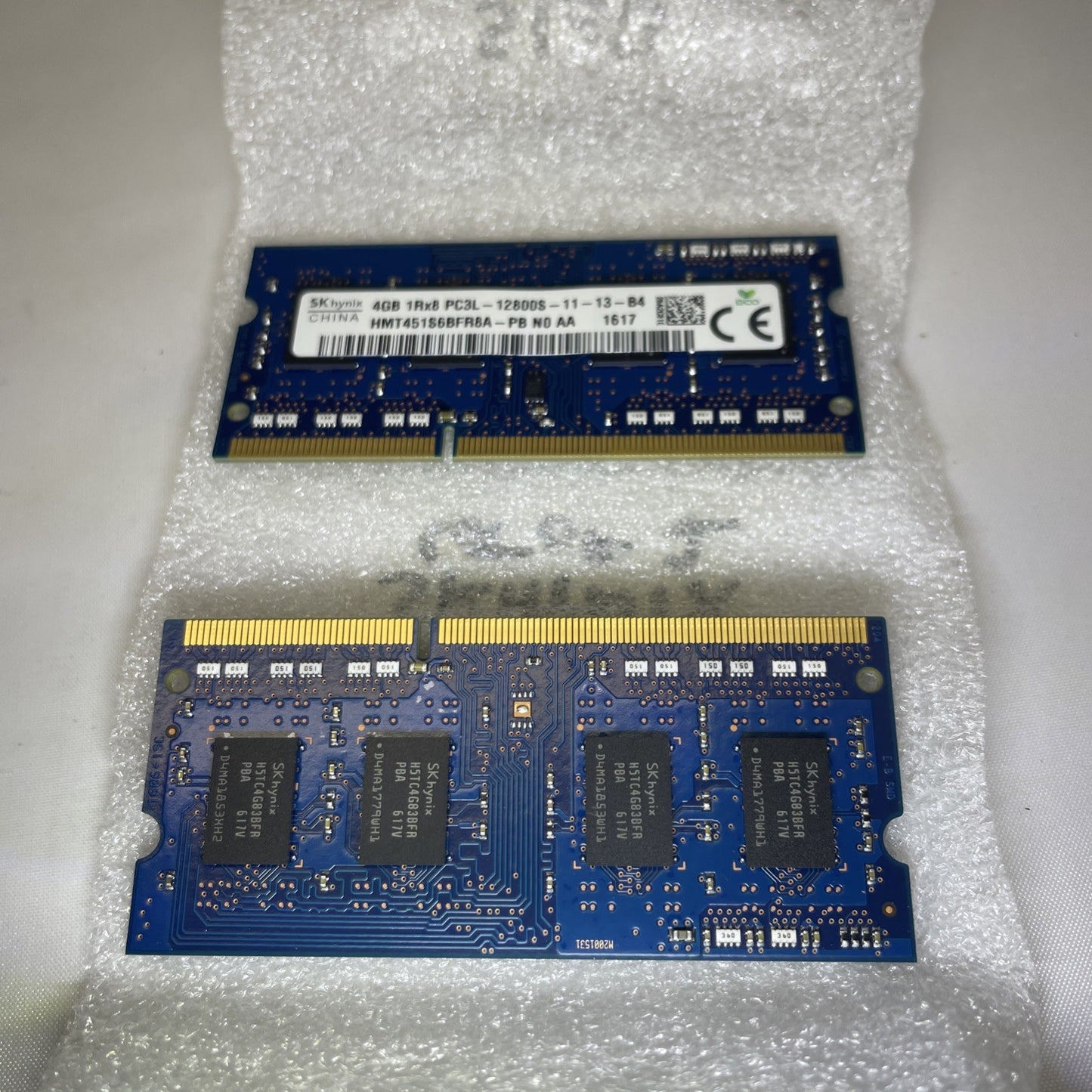 SK Hynix 4GB 1RX8 PC3L-12800S-11-13-B4 Laptop Memory HMT451S6BFR8A (LOT OF 2)