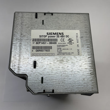 SIEMENS 6EP1457-3BA00 SITOP 48V DC 20A Power Supply AC-DC DIN-Rail