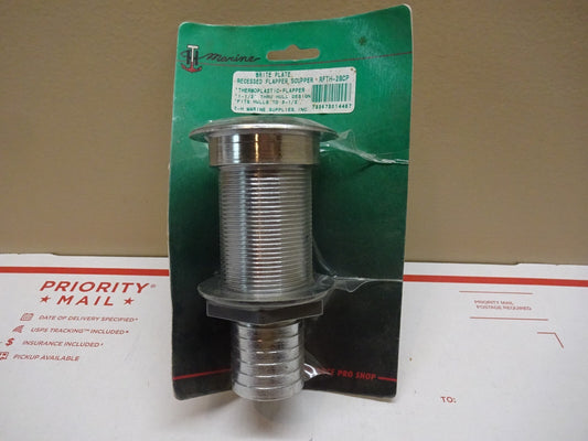 TH MARINE RFTH-2BCP / BRITE PLATE RECESSED FLAPPER SCUPPER THERMOPLASTIC 3-1/2"