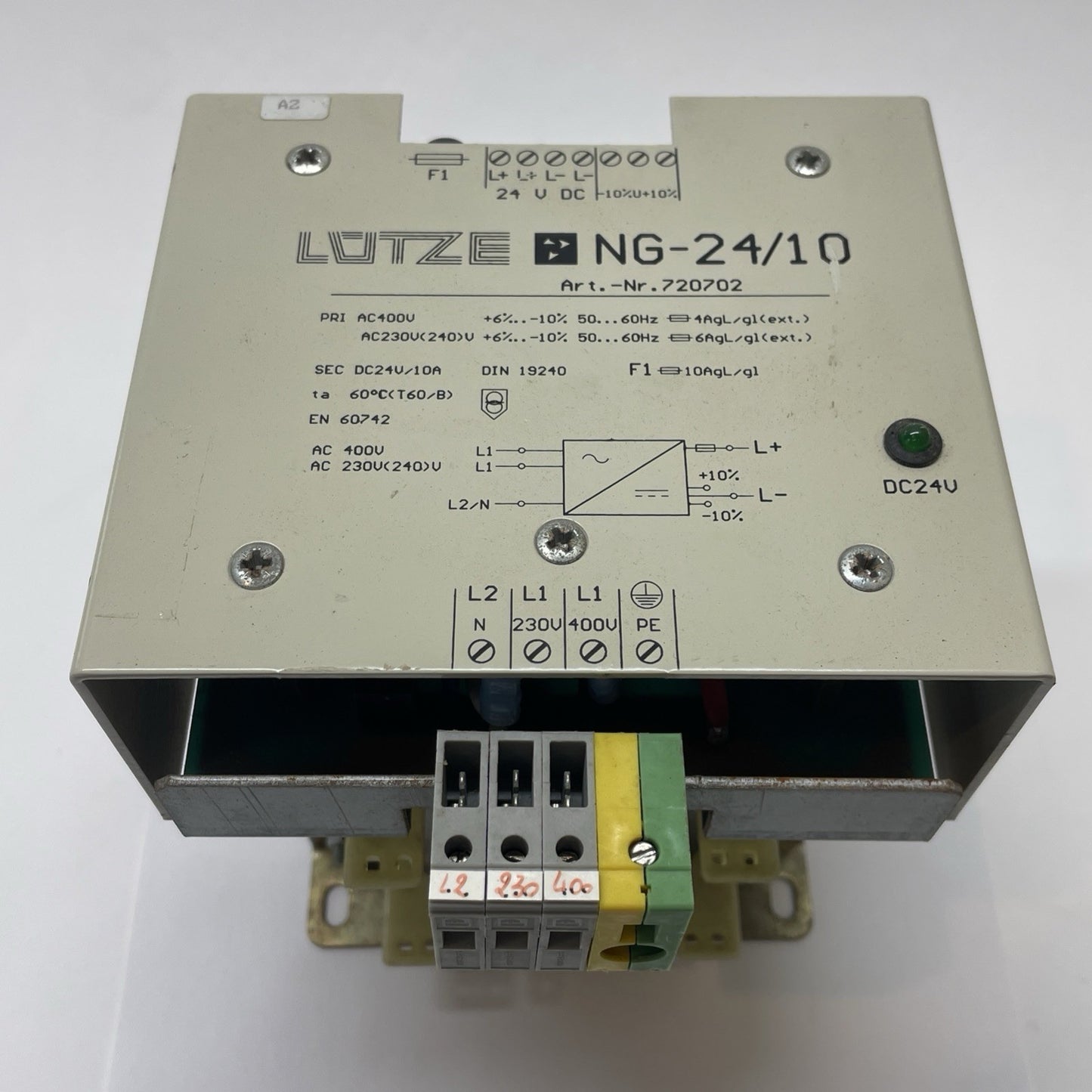 LUTZE NG-24/10 720702 24VDC 10A DIN Rail Power Supply