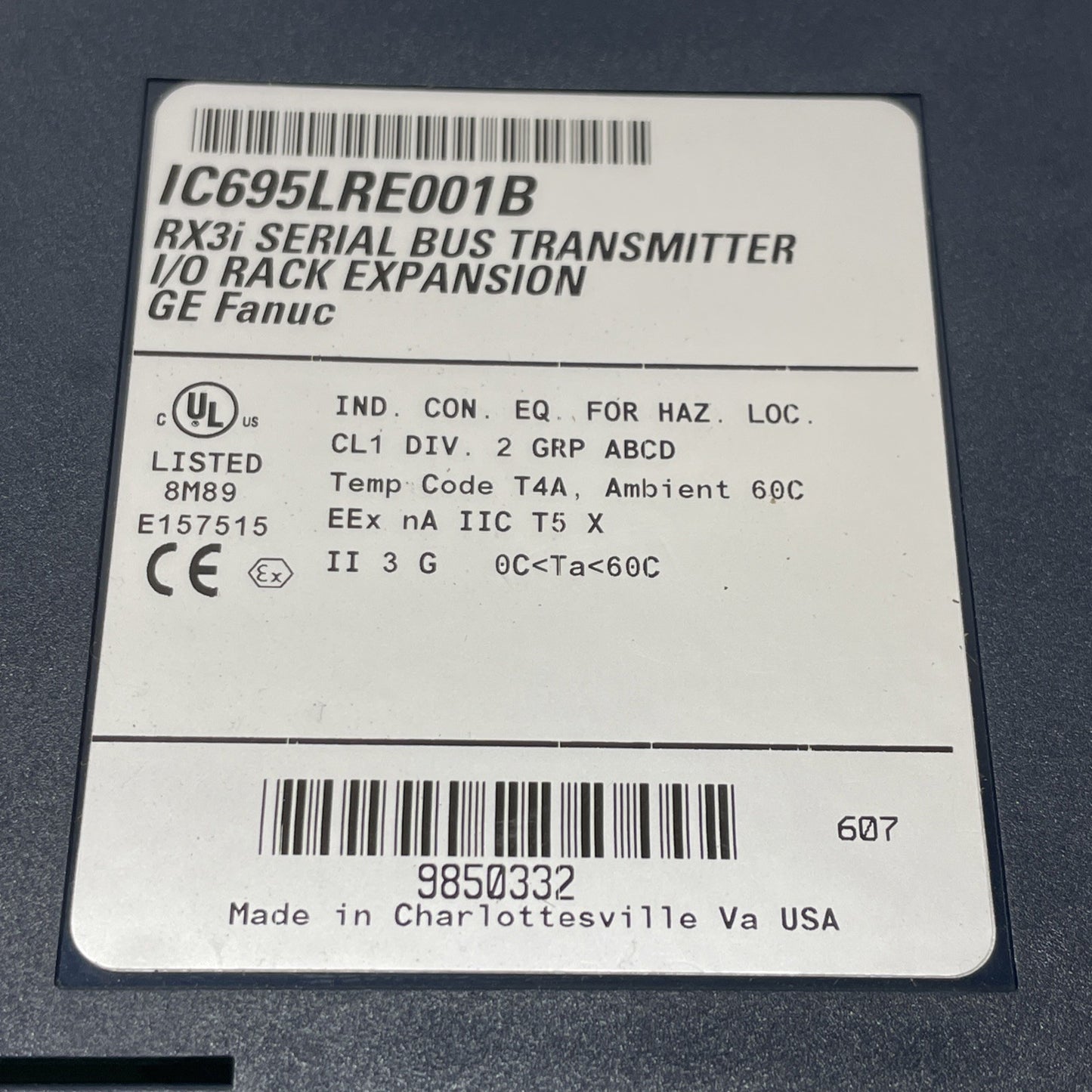 Ge Fanuc IC695LRE001B Serial Bus Transmitter I/o Module