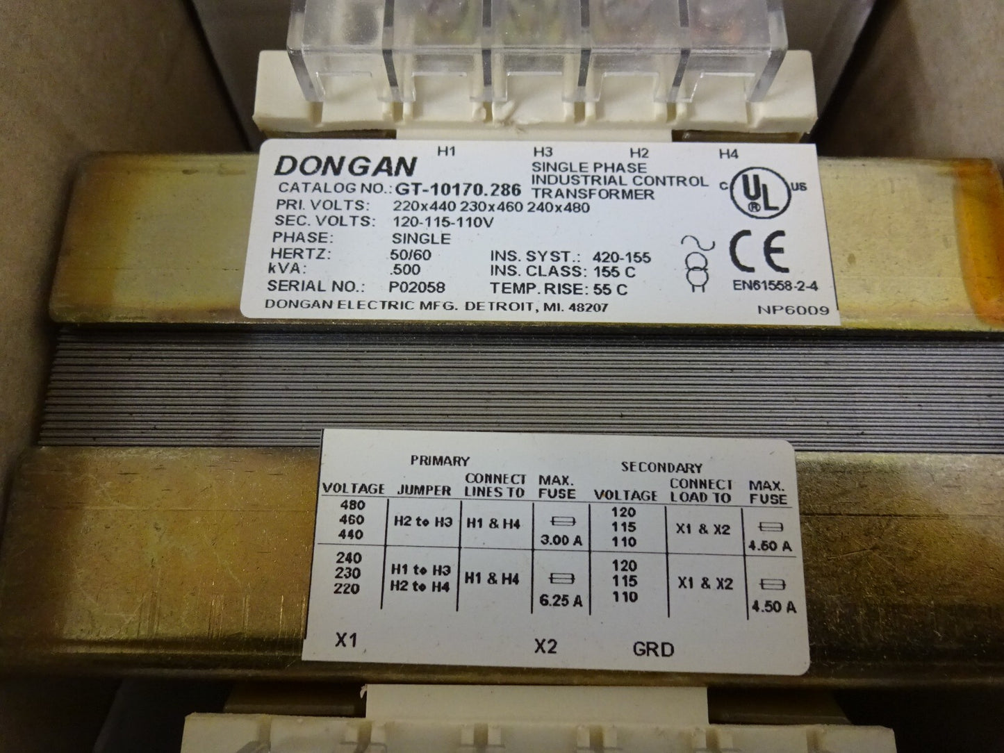 DONGAN GT-10170.286 / GT10170286 / TRANSFORMER 500KVA / NEW IN BOX