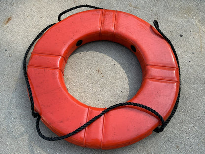 TAYLOR MADE 569 / 24 INCH ORANGE POLYETHYLENE SHELL LIFE RING / BLACK ROPE