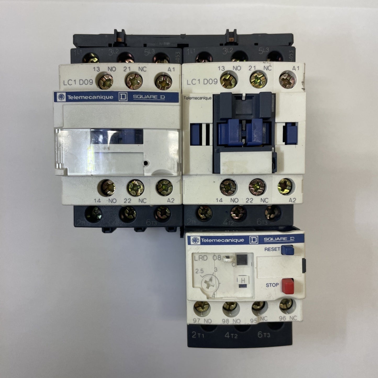 Telemecanique LC2D09 Reversing Contactor w/ LRD08 Overload Relay 2.5–4A