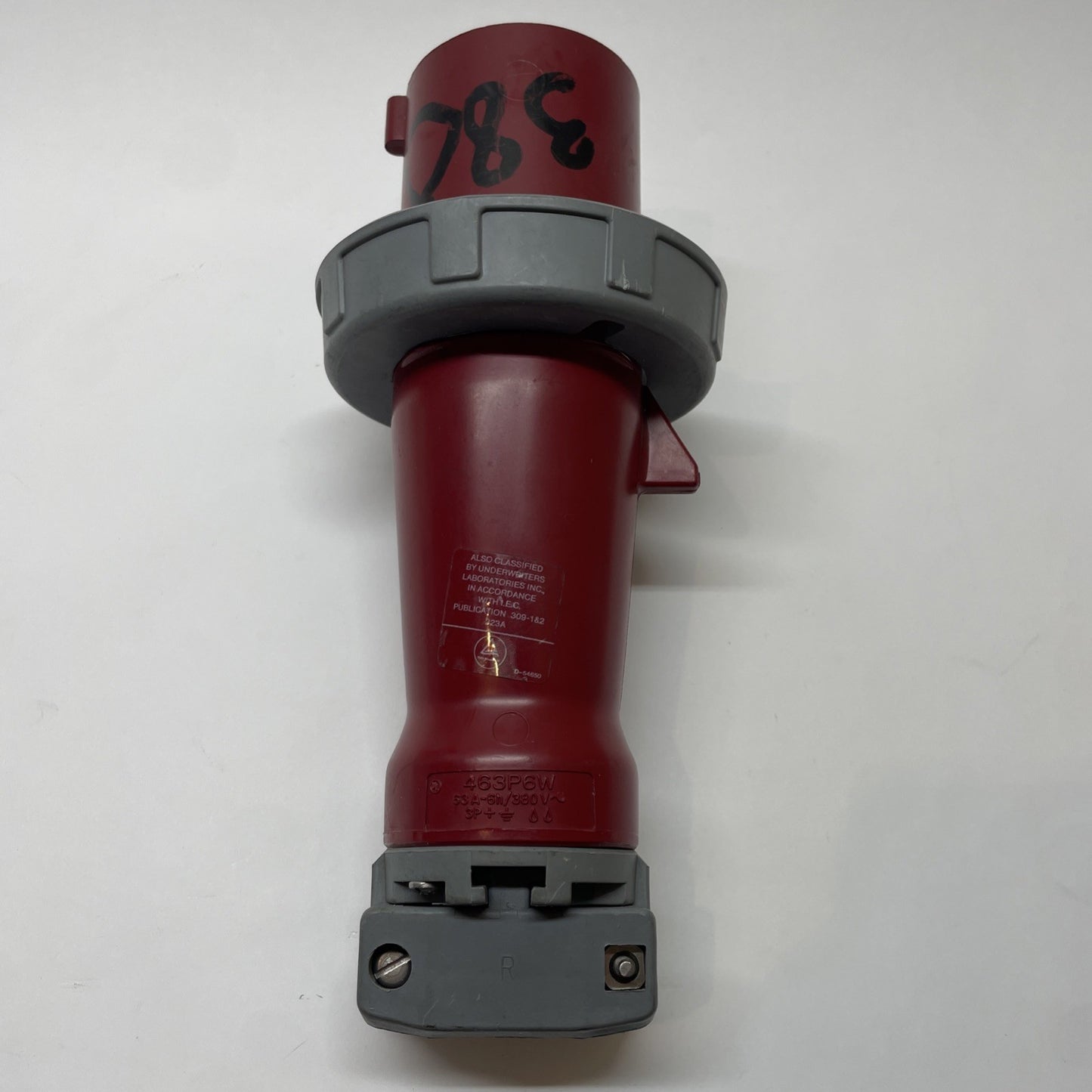 Hubbell 463P6W IEC 63A 380V 3P 4W Watertight Male Plug