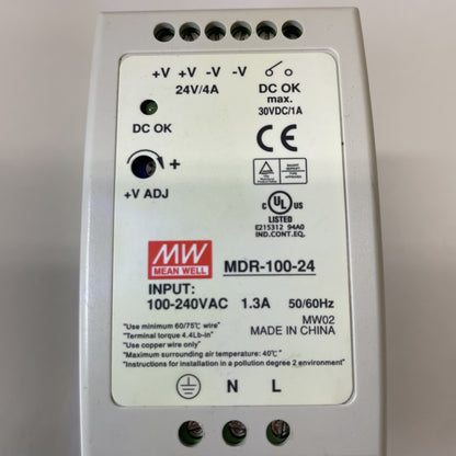 MW MDR-100-24 MEAN WELL POWER SUPPLY MDR 100-240VAC INPUT / 1.3A / 50-60HZ