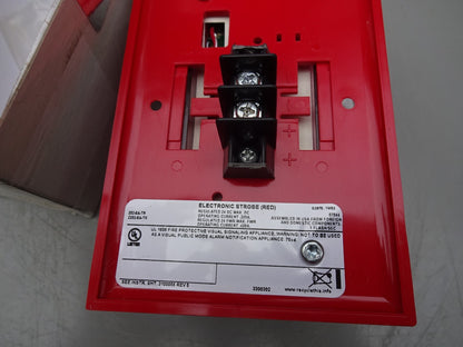 EDWARDS 202-8A-TR STROBE / 24V DC RED LENS / WITH TERMINAL / NEW IN BOX