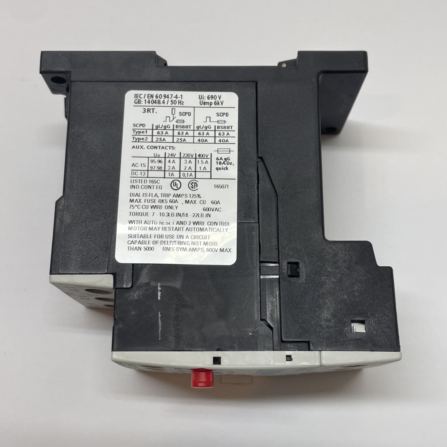 Siemens Sirius 3RU1126-4AB0 / 3ZX1012-0RU11-1AA1 Overload Relay w/ 3RU1926-3AA01