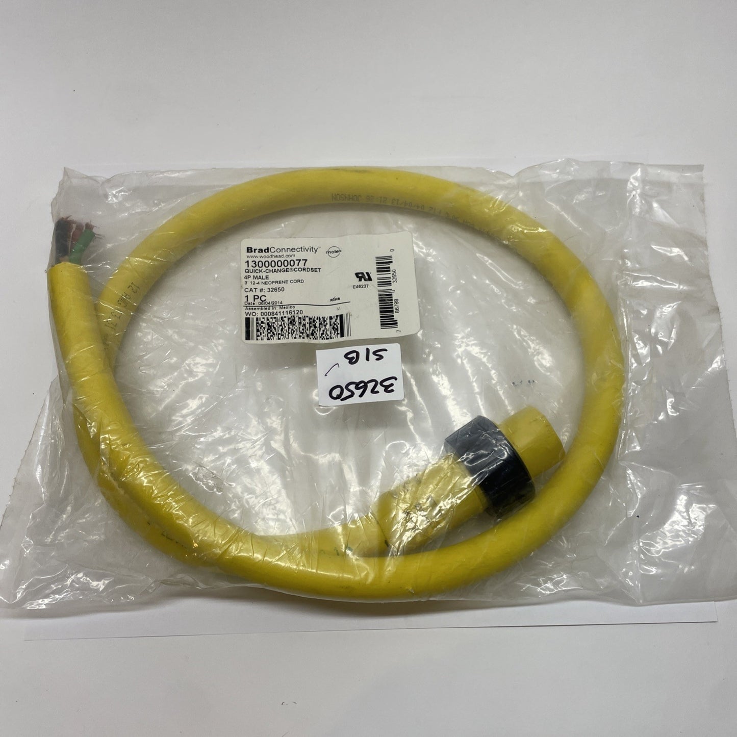 Molex/Brad Connectivity 1300000077 4P 3ft Quick Change Cordset 32650
