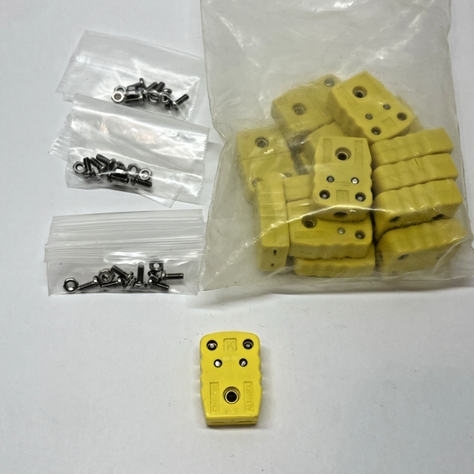 Lot of 18 OMEGA K  Male Thermocouple Connector chrom/alumel flat pin (NO PINS)