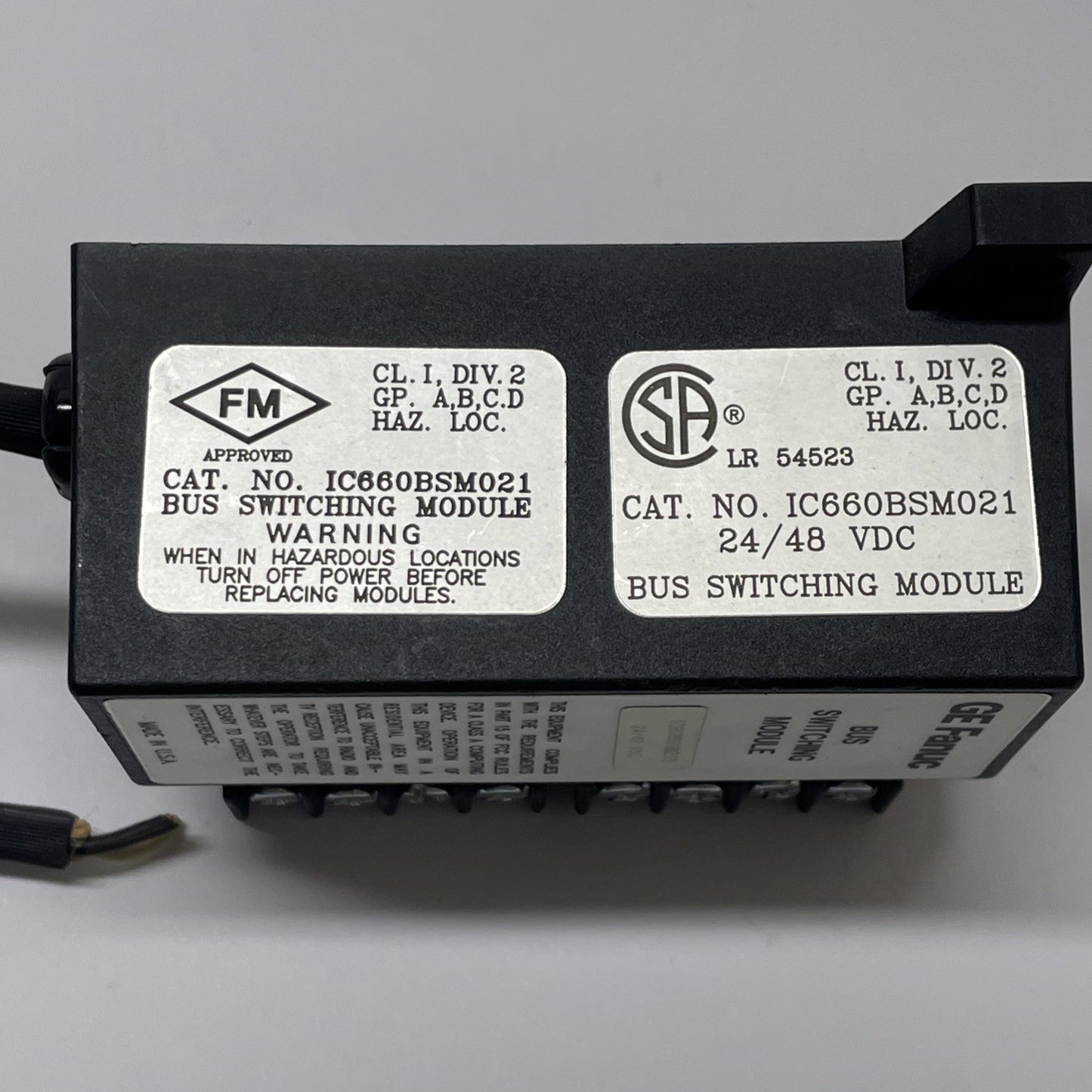 GE Fanuc IC660BSM021D Genius I/O Bus Switching Module 24/48 VDC
