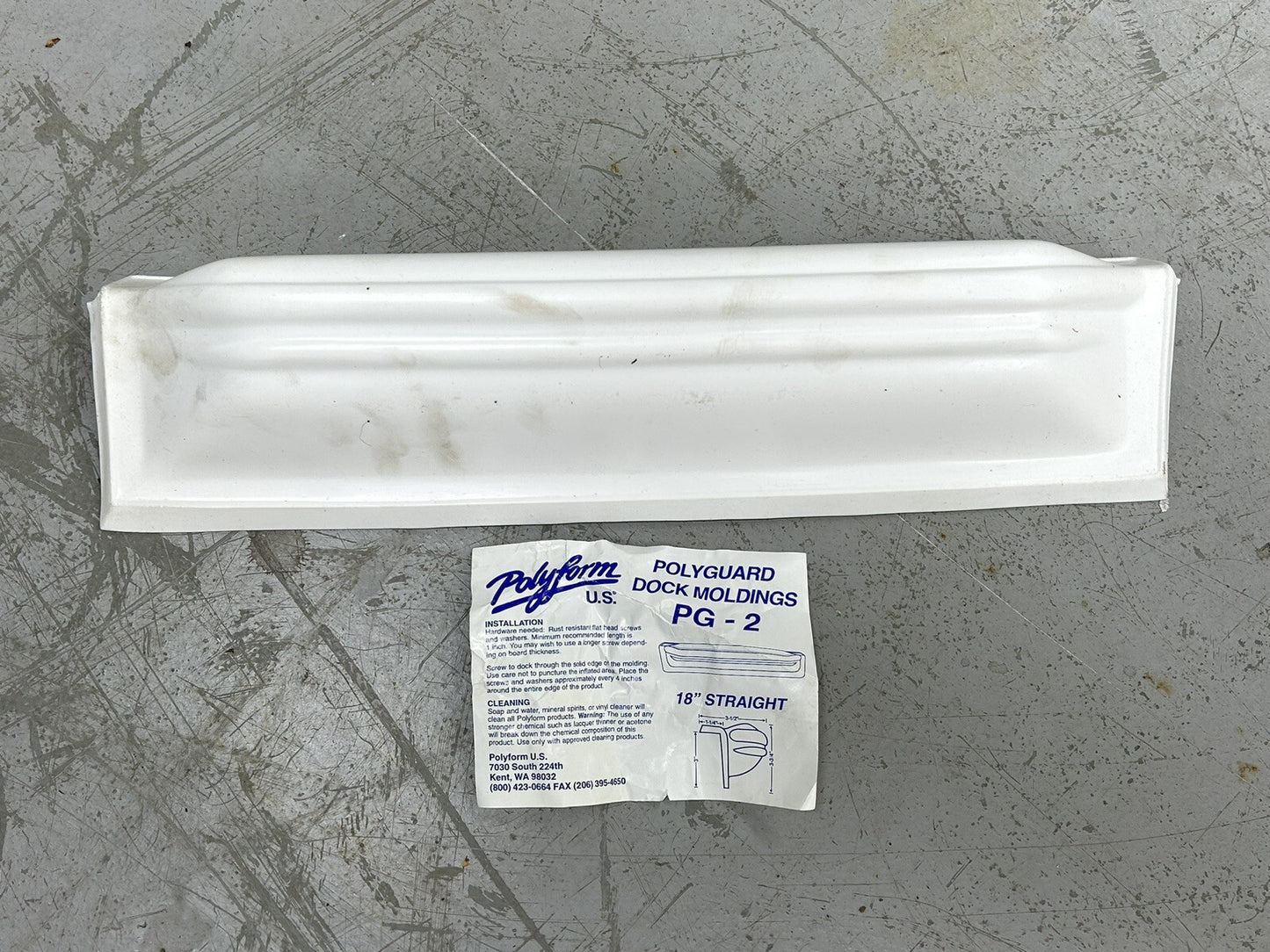 POLYFORM PG-2 POLYGUARD 18 INCHES STRAIGHT  WHITE / NOS