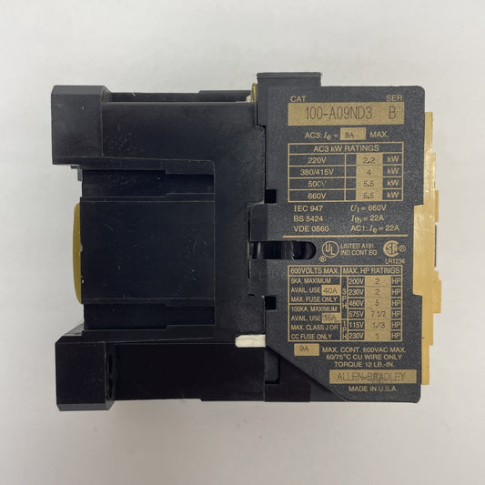 ALLEN BRADLEY 100-A09ND3 SERIES B CONTACTOR COIL 110/120VAC