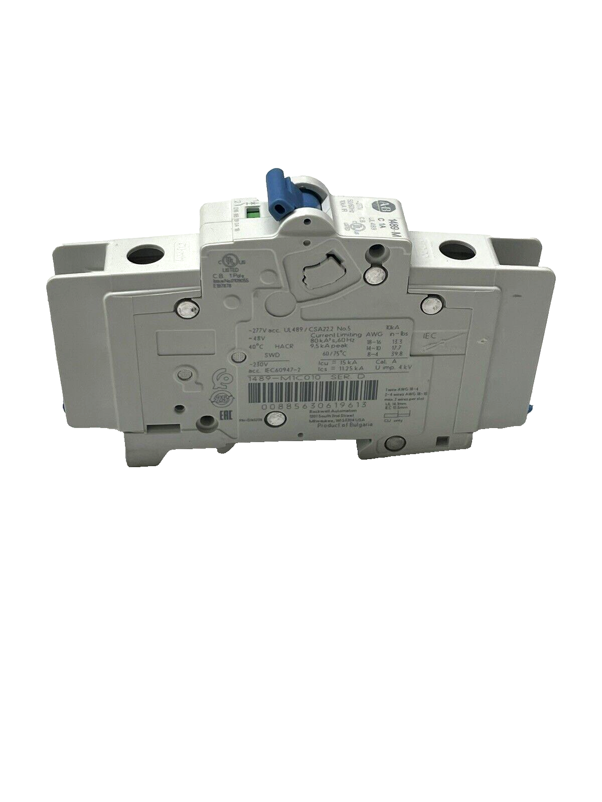 1489-M1C010 1489M1C010 Allen Bradley 1489 Miniature Circuit Breaker, 1 A, 1-Pole