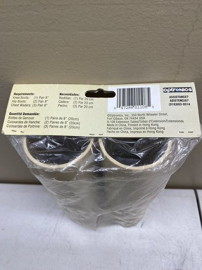 OPTRONICS A-108 THERMALDRI 8" EXTENSION TUBES 2 PCS FOR BOOTS / NEW