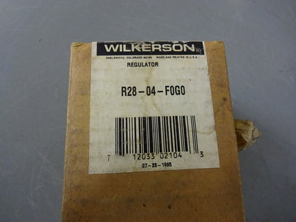 WILKERSON R28-04-F0G0 / R28 REGULATOR 0-125 PSIG MAX INLET 300 / NO GAUGE / NEW