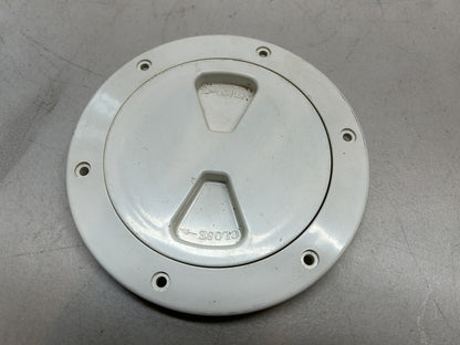 BECKSON DP40-W / BOAT SCREW-OUT DECK PLATE / 4 INCH SMOOTH WHITE / NEW OLD STOCK